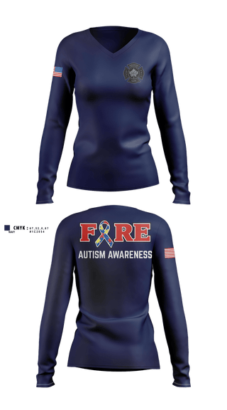 Womens Long Sleeve Vneck Shirt, Maplewood Fire department, Fire Department, Teamtime, Team time, sublimation, custom sports apparel, team uniforms, spirit wear, spiritwear, sports uniforms, custom shirts, team store, custom team store, fundraiser sports, apparel fundraiser