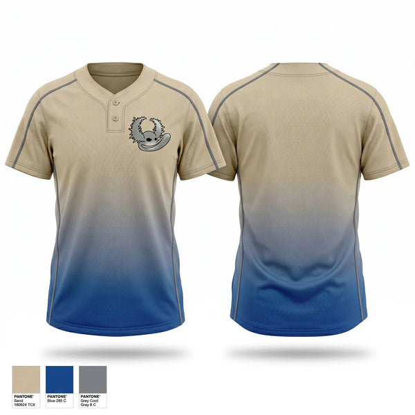 Two Button Softball Jersey, Los Diablos cojuello, Softball, Teamtime, Team time, sublimation, custom sports apparel, team uniforms, spirit wear, spiritwear, sports uniforms, custom shirts, team store, custom team store, fundraiser sports, apparel fundraiser