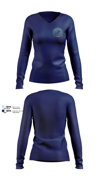 Womens Long Sleeve Vneck Shirt, PMA-230, , Teamtime, Team time, sublimation, custom sports apparel, team uniforms, spirit wear, spiritwear, sports uniforms, custom shirts, team store, custom team store, fundraiser sports, apparel fundraiser