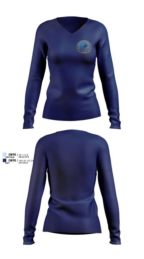 Womens Long Sleeve Vneck Shirt, PMA-230, , Teamtime, Team time, sublimation, custom sports apparel, team uniforms, spirit wear, spiritwear, sports uniforms, custom shirts, team store, custom team store, fundraiser sports, apparel fundraiser