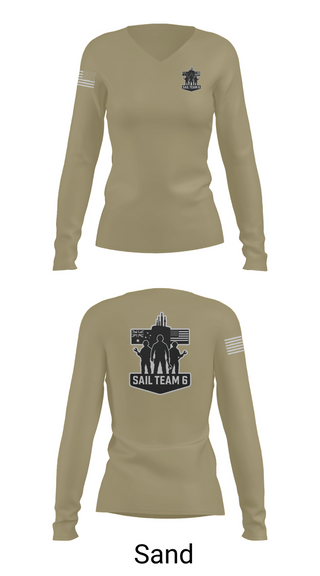 Womens Long Sleeve Vneck Shirt, Sail team 6, , Teamtime, Team time, sublimation, custom sports apparel, team uniforms, spirit wear, spiritwear, sports uniforms, custom shirts, team store, custom team store, fundraiser sports, apparel fundraiser