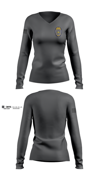 Womens Long Sleeve Vneck Shirt, Tohono O’odham police, , Teamtime, Team time, sublimation, custom sports apparel, team uniforms, spirit wear, spiritwear, sports uniforms, custom shirts, team store, custom team store, fundraiser sports, apparel fundraiser