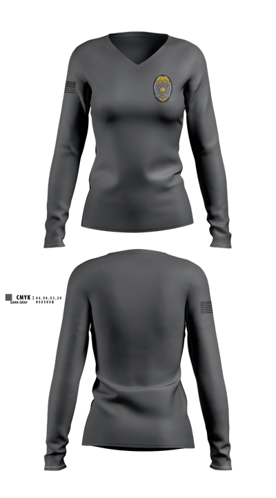 Tohono O’odham police 32591273 Women's Long Sleeve V-neck Shirt - 1
