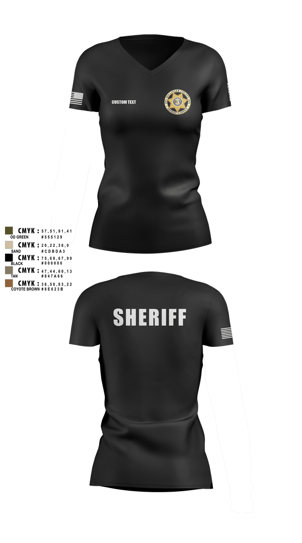 Womens Short Sleeve Vneck Shirt, Bollinger County Sheriff’s Office, Police, Teamtime, Team time, sublimation, custom sports apparel, team uniforms, spirit wear, spiritwear, sports uniforms, custom shirts, team store, custom team store, fundraiser sports, apparel fundraiser