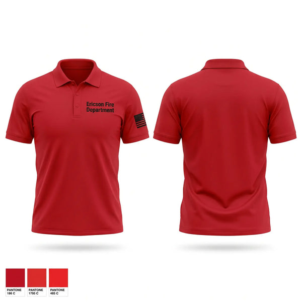 Short Sleeve Performance Polo, Ericson Fire Department, Fire Department, Teamtime, Team time, sublimation, custom sports apparel, team uniforms, spirit wear, spiritwear, sports uniforms, custom shirts, team store, custom team store, fundraiser sports, apparel fundraiser