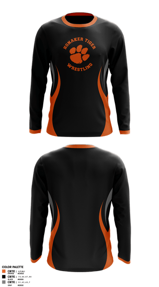 Long Sleeve Performance Shirt, Honaker Tigers, Wrestling, Teamtime, Team time, sublimation, custom sports apparel, team uniforms, spirit wear, spiritwear, sports uniforms, custom shirts, team store, custom team store, fundraiser sports, apparel fundraiser