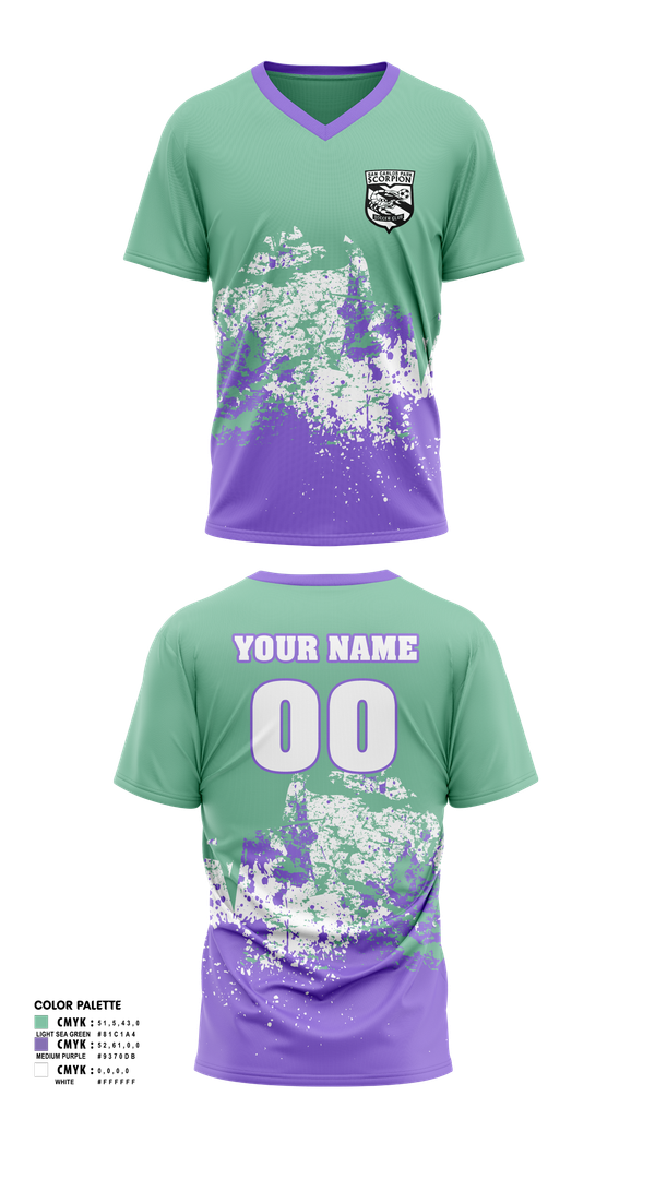 Womens Soccer Jersey, San Carlos Park Scorpion SC, Women's Soccer, Teamtime, Team time, sublimation, custom sports apparel, team uniforms, spirit wear, spiritwear, sports uniforms, custom shirts, team store, custom team store, fundraiser sports, apparel fundraiser