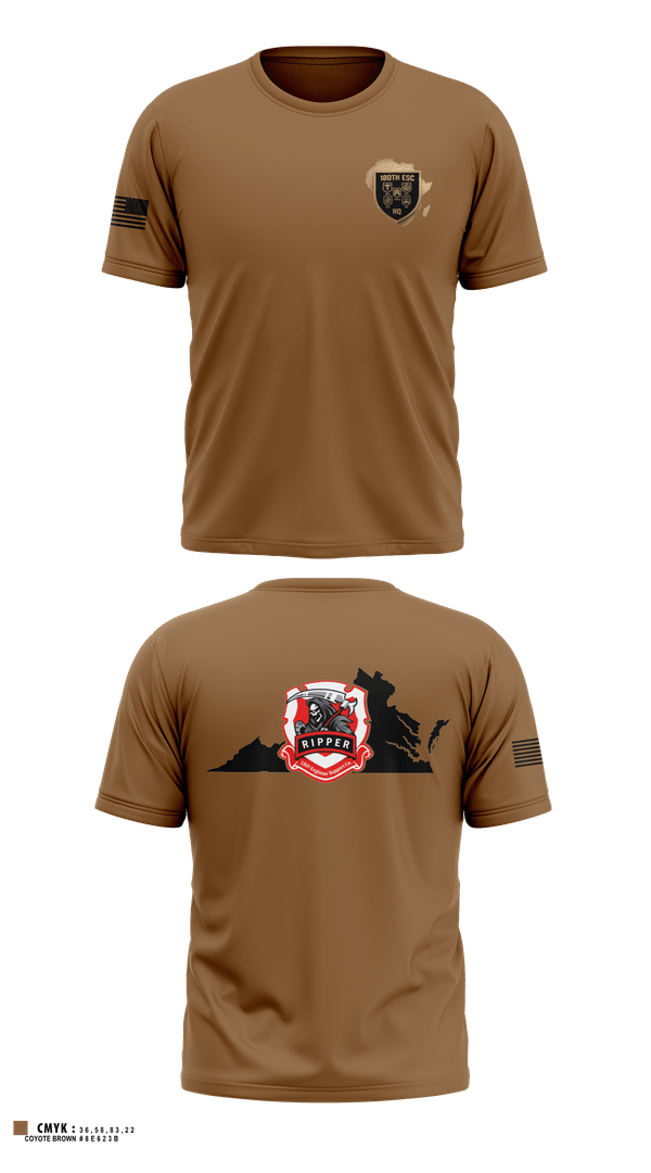 Old School Cotton Feel Shirt, 180th ESC, Army, Teamtime, Team time, sublimation, custom sports apparel, team uniforms, spirit wear, spiritwear, sports uniforms, custom shirts, team store, custom team store, fundraiser sports, apparel fundraiser