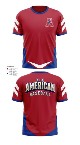 Short Sleeve Performance Shirt, All American, Baseball, Teamtime, Team time, sublimation, custom sports apparel, team uniforms, spirit wear, spiritwear, sports uniforms, custom shirts, team store, custom team store, fundraiser sports, apparel fundraiser