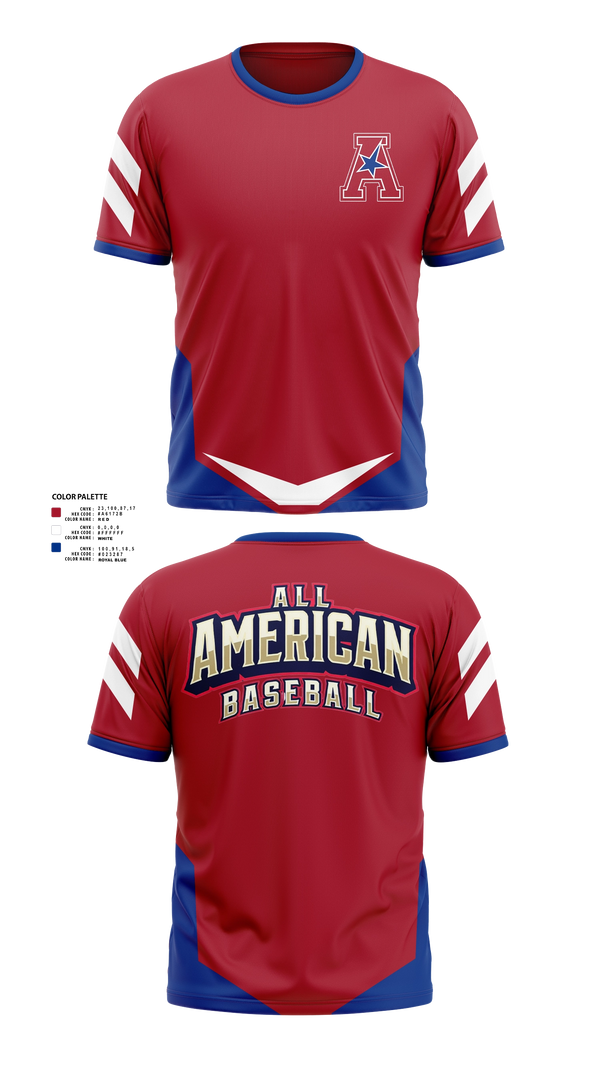 Short Sleeve Performance Shirt, All American, Baseball, Teamtime, Team time, sublimation, custom sports apparel, team uniforms, spirit wear, spiritwear, sports uniforms, custom shirts, team store, custom team store, fundraiser sports, apparel fundraiser