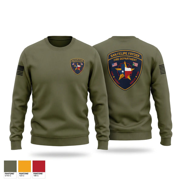 Crew Neck Sweatshirt, SAN FELIPE  FRYDEK, Fire Department, Teamtime, Team time, sublimation, custom sports apparel, team uniforms, spirit wear, spiritwear, sports uniforms, custom shirts, team store, custom team store, fundraiser sports, apparel fundraiser