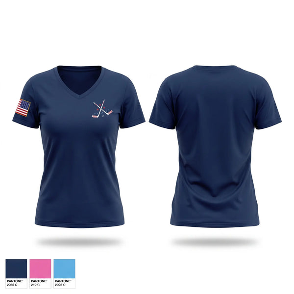 Womens Short Sleeve Vneck Shirt, Probation / Parole, Police, Teamtime, Team time, sublimation, custom sports apparel, team uniforms, spirit wear, spiritwear, sports uniforms, custom shirts, team store, custom team store, fundraiser sports, apparel fundraiser