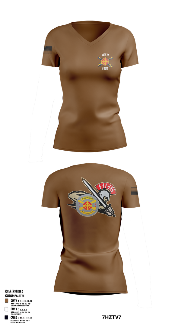 Womens Short Sleeve Vneck Shirt, HHB, 428th Field Artillery Brigade, , Teamtime, Team time, sublimation, custom sports apparel, team uniforms, spirit wear, spiritwear, sports uniforms, custom shirts, team store, custom team store, fundraiser sports, apparel fundraiser