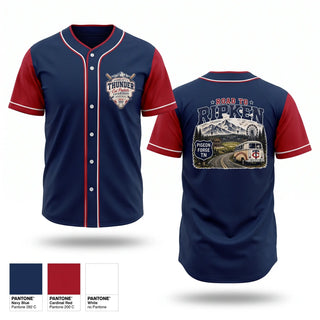 Full Button Baseball Jersey, Charlotte Thunder, Baseball, Teamtime, Team time, sublimation, custom sports apparel, team uniforms, spirit wear, spiritwear, sports uniforms, custom shirts, team store, custom team store, fundraiser sports, apparel fundraiser