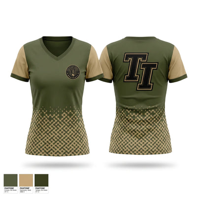 Texas Iron Baseball Women's Short Sleeve V-neck Shirt - 1