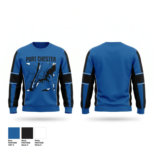 Crew Neck Sweatshirt, Port Chester, Swimming, Teamtime, Team time, sublimation, custom sports apparel, team uniforms, spirit wear, spiritwear, sports uniforms, custom shirts, team store, custom team store, fundraiser sports, apparel fundraiser