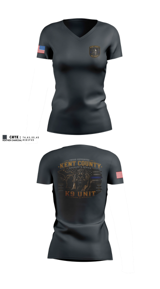 Womens Short Sleeve Vneck Shirt, KCSO K9, Police, Teamtime, Team time, sublimation, custom sports apparel, team uniforms, spirit wear, spiritwear, sports uniforms, custom shirts, team store, custom team store, fundraiser sports, apparel fundraiser