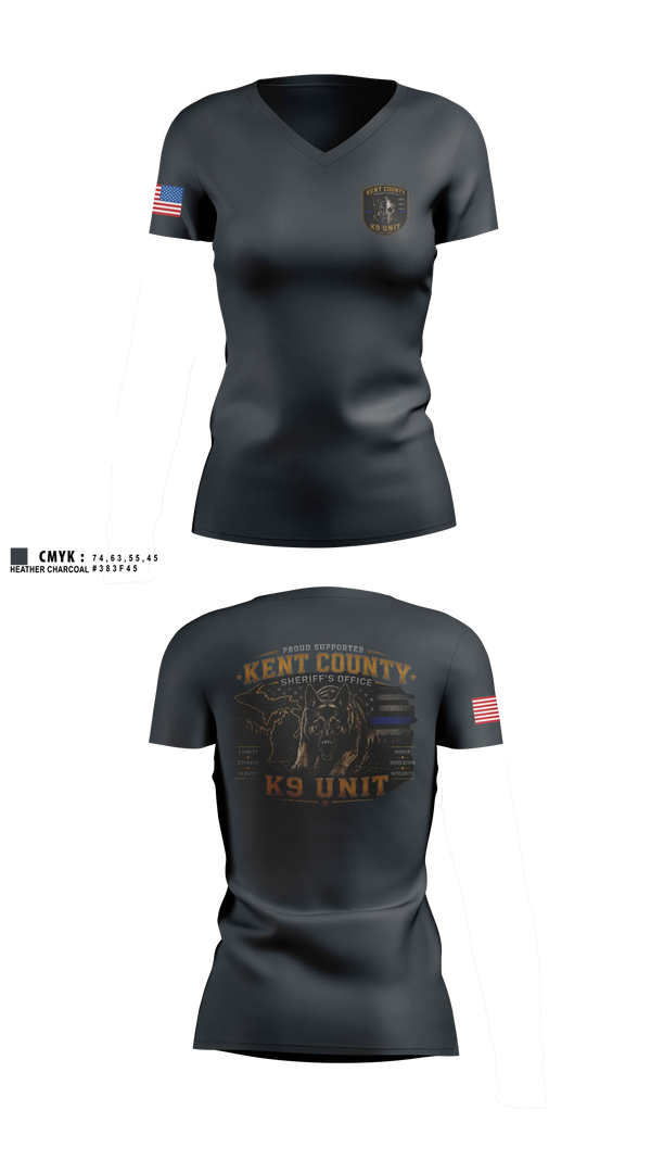 Womens Short Sleeve Vneck Shirt, KCSO K9, Police, Teamtime, Team time, sublimation, custom sports apparel, team uniforms, spirit wear, spiritwear, sports uniforms, custom shirts, team store, custom team store, fundraiser sports, apparel fundraiser