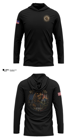 Long Sleeve hooded sunshirt, NYPD ESU K9, Police, Teamtime, Team time, sublimation, custom sports apparel, team uniforms, spirit wear, spiritwear, sports uniforms, custom shirts, team store, custom team store, fundraiser sports, apparel fundraiser