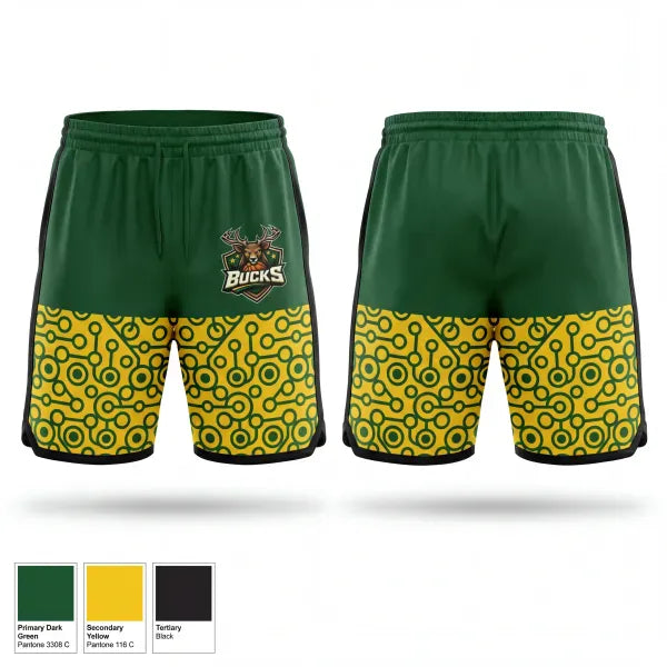 Athletic Shorts With Pockets, Bucks, Men's Basketball, Teamtime, Team time, sublimation, custom sports apparel, team uniforms, spirit wear, spiritwear, sports uniforms, custom shirts, team store, custom team store, fundraiser sports, apparel fundraiser