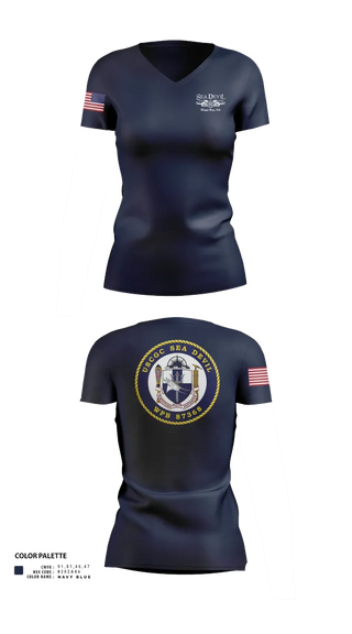 Womens Short Sleeve Vneck Shirt, USCGC SEADEVIL, , Teamtime, Team time, sublimation, custom sports apparel, team uniforms, spirit wear, spiritwear, sports uniforms, custom shirts, team store, custom team store, fundraiser sports, apparel fundraiser