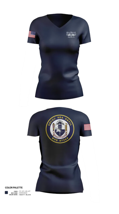 USCGC SEADEVIL 40470564 Women's Short Sleeve V-neck Shirt - 22