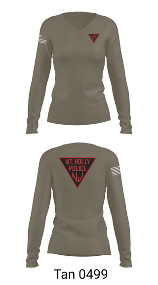 Womens Long Sleeve Vneck Shirt, Mount Holly Police, Police, Teamtime, Team time, sublimation, custom sports apparel, team uniforms, spirit wear, spiritwear, sports uniforms, custom shirts, team store, custom team store, fundraiser sports, apparel fundraiser