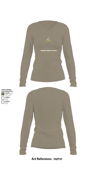 Womens Long Sleeve Vneck Shirt, EMMBROCK COMMUNITY SERVICES, , Teamtime, Team time, sublimation, custom sports apparel, team uniforms, spirit wear, spiritwear, sports uniforms, custom shirts, team store, custom team store, fundraiser sports, apparel fundraiser