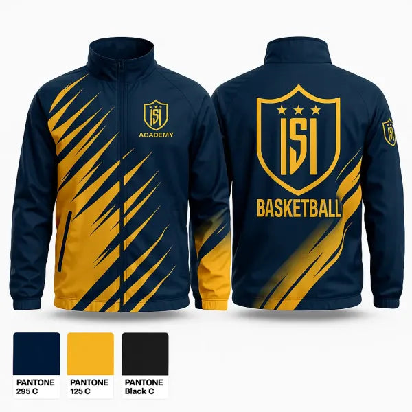 Windbreaker, ISI Academy, Men's Basketball, Teamtime, Team time, sublimation, custom sports apparel, team uniforms, spirit wear, spiritwear, sports uniforms, custom shirts, team store, custom team store, fundraiser sports, apparel fundraiser
