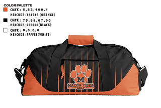 Duffle Bag, Macon Tiger Golf, Golf, Teamtime, Team time, sublimation, custom sports apparel, team uniforms, spirit wear, spiritwear, sports uniforms, custom shirts, team store, custom team store, fundraiser sports, apparel fundraiser