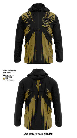 Windbreaker, Salina High School Cheer, Cheer, Teamtime, Team time, sublimation, custom sports apparel, team uniforms, spirit wear, spiritwear, sports uniforms, custom shirts, team store, custom team store, fundraiser sports, apparel fundraiser