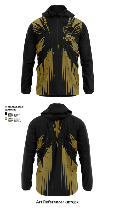 Windbreaker, Salina High School Cheer, Cheer, Teamtime, Team time, sublimation, custom sports apparel, team uniforms, spirit wear, spiritwear, sports uniforms, custom shirts, team store, custom team store, fundraiser sports, apparel fundraiser