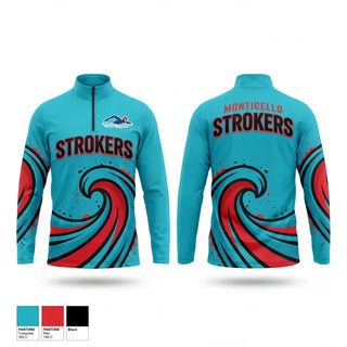 Quarter Zip Jacket, Monticello Strokers Swim Team, Swimming, Teamtime, Team time, sublimation, custom sports apparel, team uniforms, spirit wear, spiritwear, sports uniforms, custom shirts, team store, custom team store, fundraiser sports, apparel fundraiser