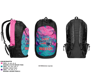 Gear Bag, Madison Middle Lady Patriots Soccer, Women's Soccer, Teamtime, Team time, sublimation, custom sports apparel, team uniforms, spirit wear, spiritwear, sports uniforms, custom shirts, team store, custom team store, fundraiser sports, apparel fundraiser