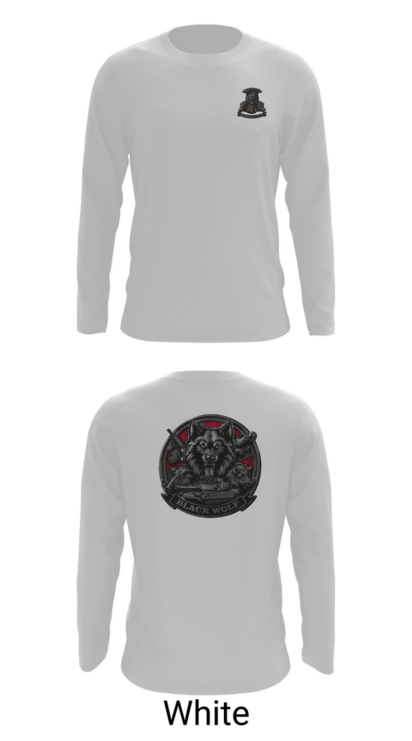 Long Sleeve Performance Shirt, Black Wolf Company, 3-67 AR, Army, Teamtime, Team time, sublimation, custom sports apparel, team uniforms, spirit wear, spiritwear, sports uniforms, custom shirts, team store, custom team store, fundraiser sports, apparel fundraiser