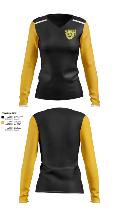 Billingsley Lady Bears 4995198 Women's Long Sleeve V-neck Shirt - 2