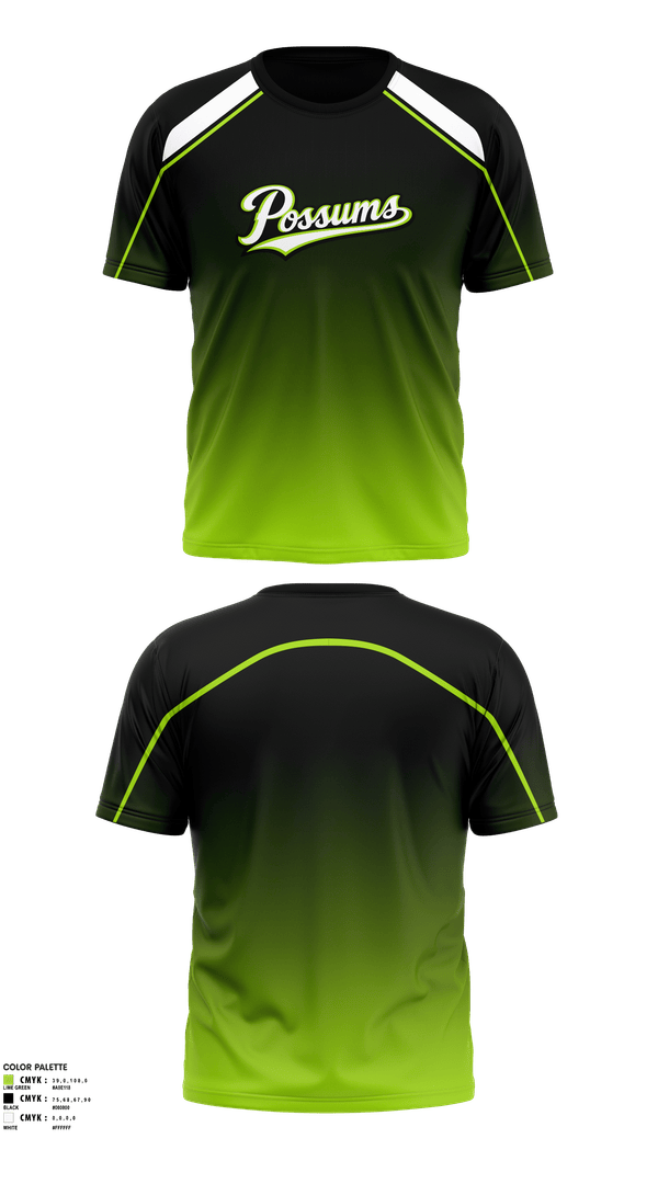 Short Sleeve Performance Shirt, Possums, Baseball, Teamtime, Team time, sublimation, custom sports apparel, team uniforms, spirit wear, spiritwear, sports uniforms, custom shirts, team store, custom team store, fundraiser sports, apparel fundraiser