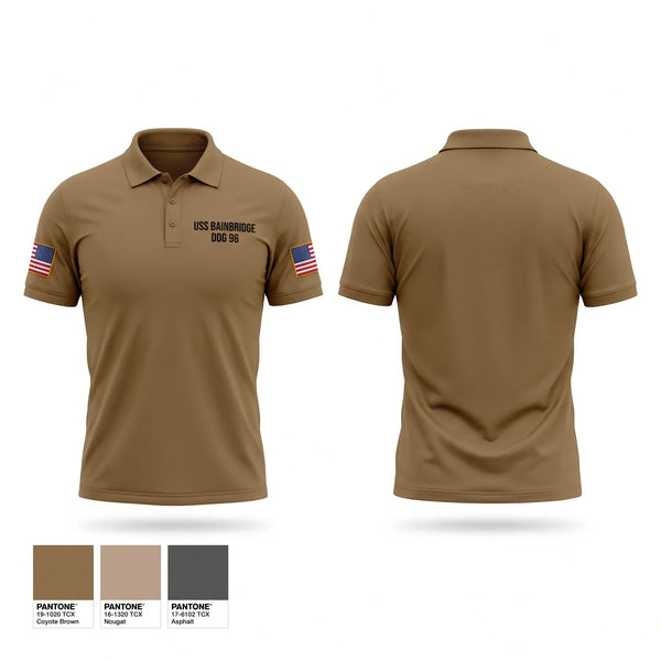 Short Sleeve Performance Polo, USS BAINBRIDGE DDG 96, Navy, Teamtime, Team time, sublimation, custom sports apparel, team uniforms, spirit wear, spiritwear, sports uniforms, custom shirts, team store, custom team store, fundraiser sports, apparel fundraiser