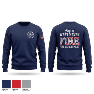 Crew Neck Sweatshirt, City of West Haven Fire Department, Fire Department, Teamtime, Team time, sublimation, custom sports apparel, team uniforms, spirit wear, spiritwear, sports uniforms, custom shirts, team store, custom team store, fundraiser sports, apparel fundraiser