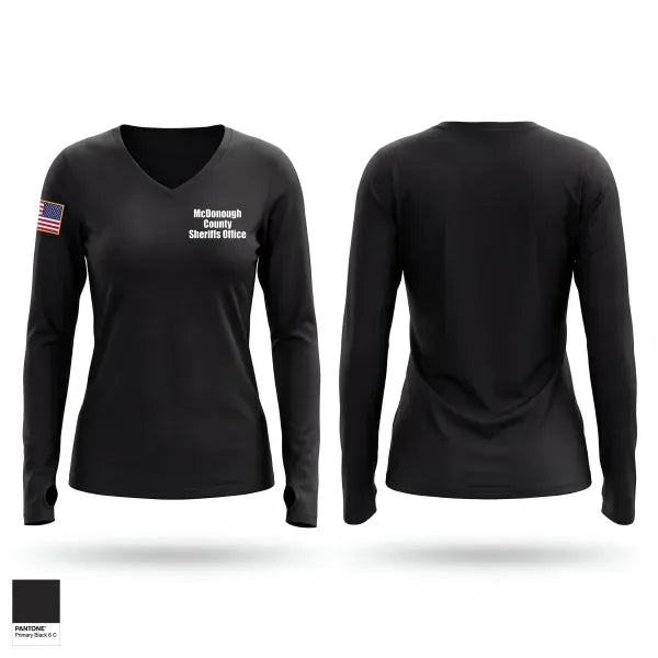 Womens Long Sleeve Vneck Shirt, McDonough County Sheriff’s Office, Police, Teamtime, Team time, sublimation, custom sports apparel, team uniforms, spirit wear, spiritwear, sports uniforms, custom shirts, team store, custom team store, fundraiser sports, apparel fundraiser