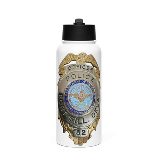 FORT SILL POLICE 77553837 Stainless Steel Water Bottle with a Straw Lid