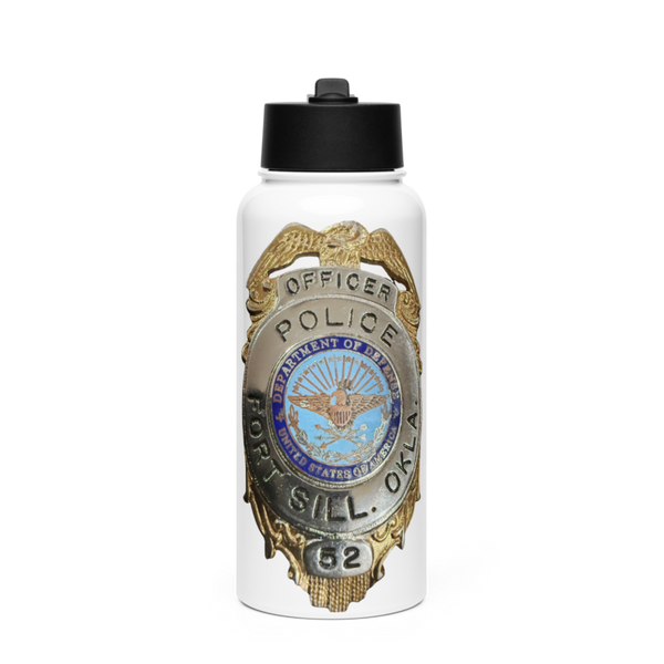 FORT SILL POLICE 77553837 Stainless Steel Water Bottle with a Straw Lid