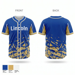 Full Button Baseball Jersey, LINCOLN AJROTC, Army, Teamtime, Team time, sublimation, custom sports apparel, team uniforms, spirit wear, spiritwear, sports uniforms, custom shirts, team store, custom team store, fundraiser sports, apparel fundraiser