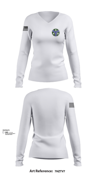 Womens Long Sleeve Vneck Shirt, 278th Armored Cavalry Regiment, National Guard, Teamtime, Team time, sublimation, custom sports apparel, team uniforms, spirit wear, spiritwear, sports uniforms, custom shirts, team store, custom team store, fundraiser sports, apparel fundraiser