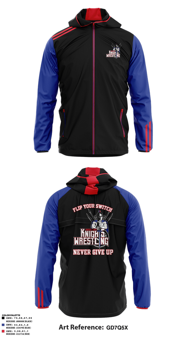 Windbreaker, Lawrence County Knights, Wrestling, Teamtime, Team time, sublimation, custom sports apparel, team uniforms, spirit wear, spiritwear, sports uniforms, custom shirts, team store, custom team store, fundraiser sports, apparel fundraiser