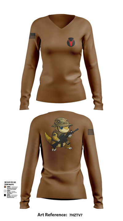 Task force Armadillo 97530409 Women's Long Sleeve V-neck Shirt - 101