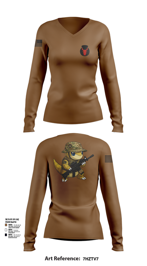 Womens Long Sleeve Vneck Shirt, , National Guard, Teamtime, Team time, sublimation, custom sports apparel, team uniforms, spirit wear, spiritwear, sports uniforms, custom shirts, team store, custom team store, fundraiser sports, apparel fundraiser