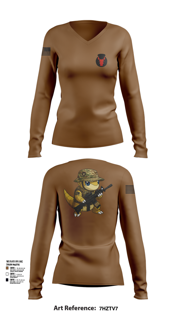 Womens Long Sleeve Vneck Shirt, , National Guard, Teamtime, Team time, sublimation, custom sports apparel, team uniforms, spirit wear, spiritwear, sports uniforms, custom shirts, team store, custom team store, fundraiser sports, apparel fundraiser