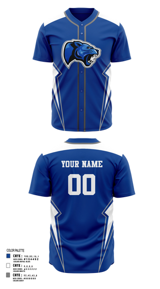 Full Button Baseball Jersey, Denmark Tech Panthers, Baseball, Teamtime, Team time, sublimation, custom sports apparel, team uniforms, spirit wear, spiritwear, sports uniforms, custom shirts, team store, custom team store, fundraiser sports, apparel fundraiser