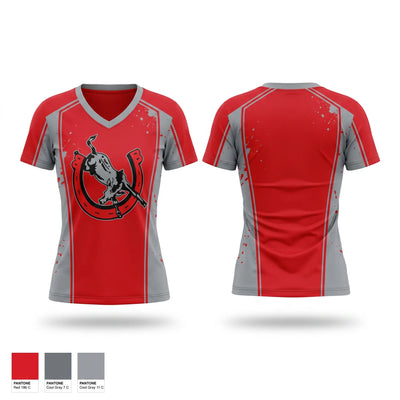 Bedford Junior High School Cross Country Women's Short Sleeve V-neck Shirt - 1